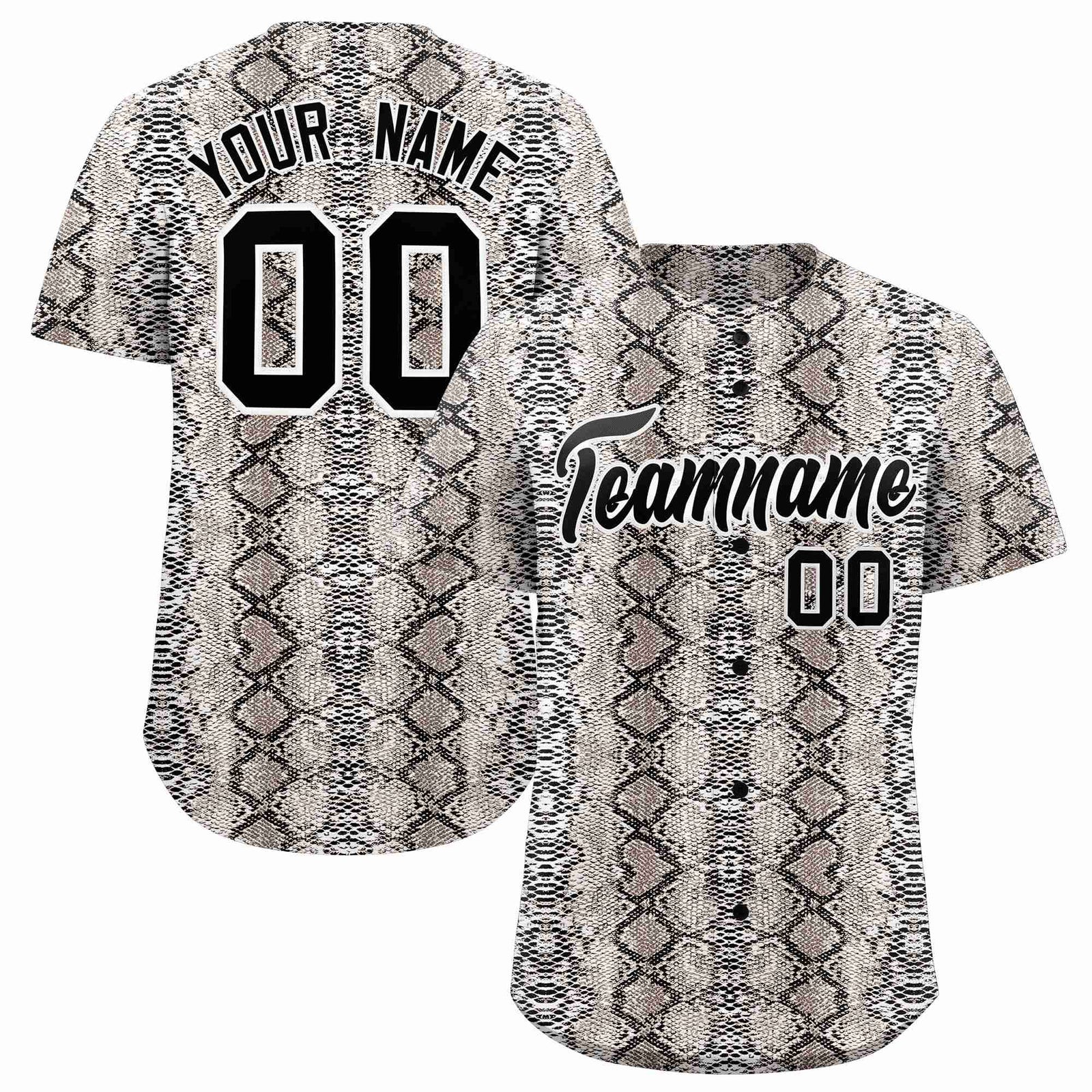 Custom Multi Color Snakeskin Pattern Authentic Baseball Jersey