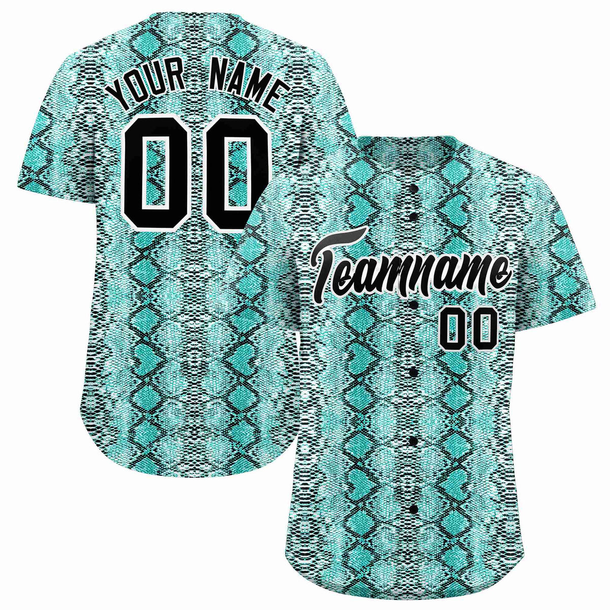 Custom Multi Color Snakeskin Pattern Authentic Baseball Jersey