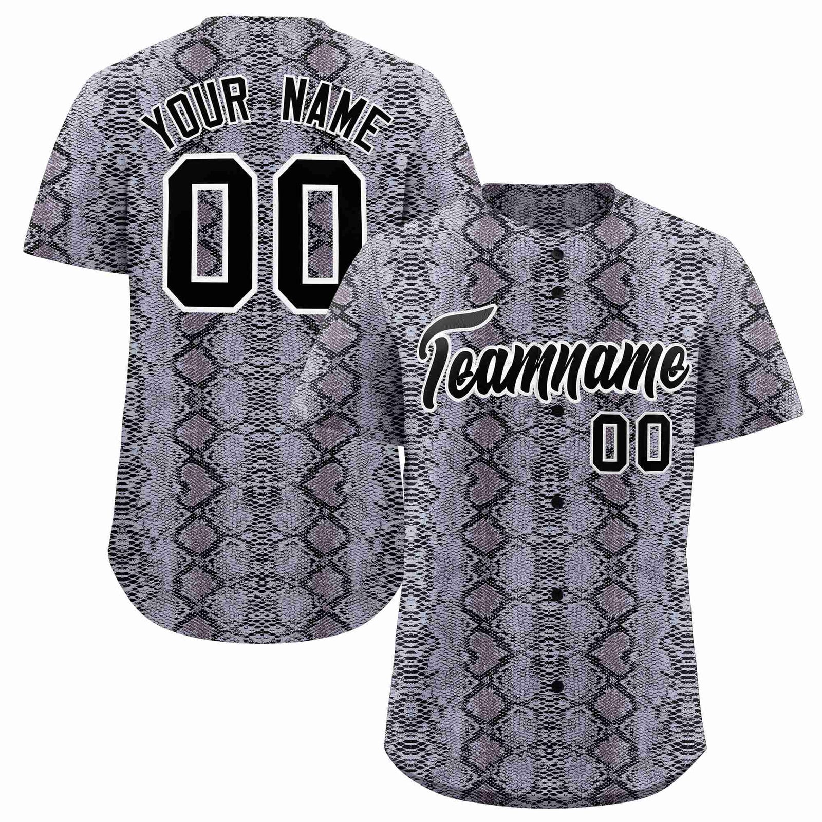 Custom Multi Color Snakeskin Pattern Authentic Baseball Jersey