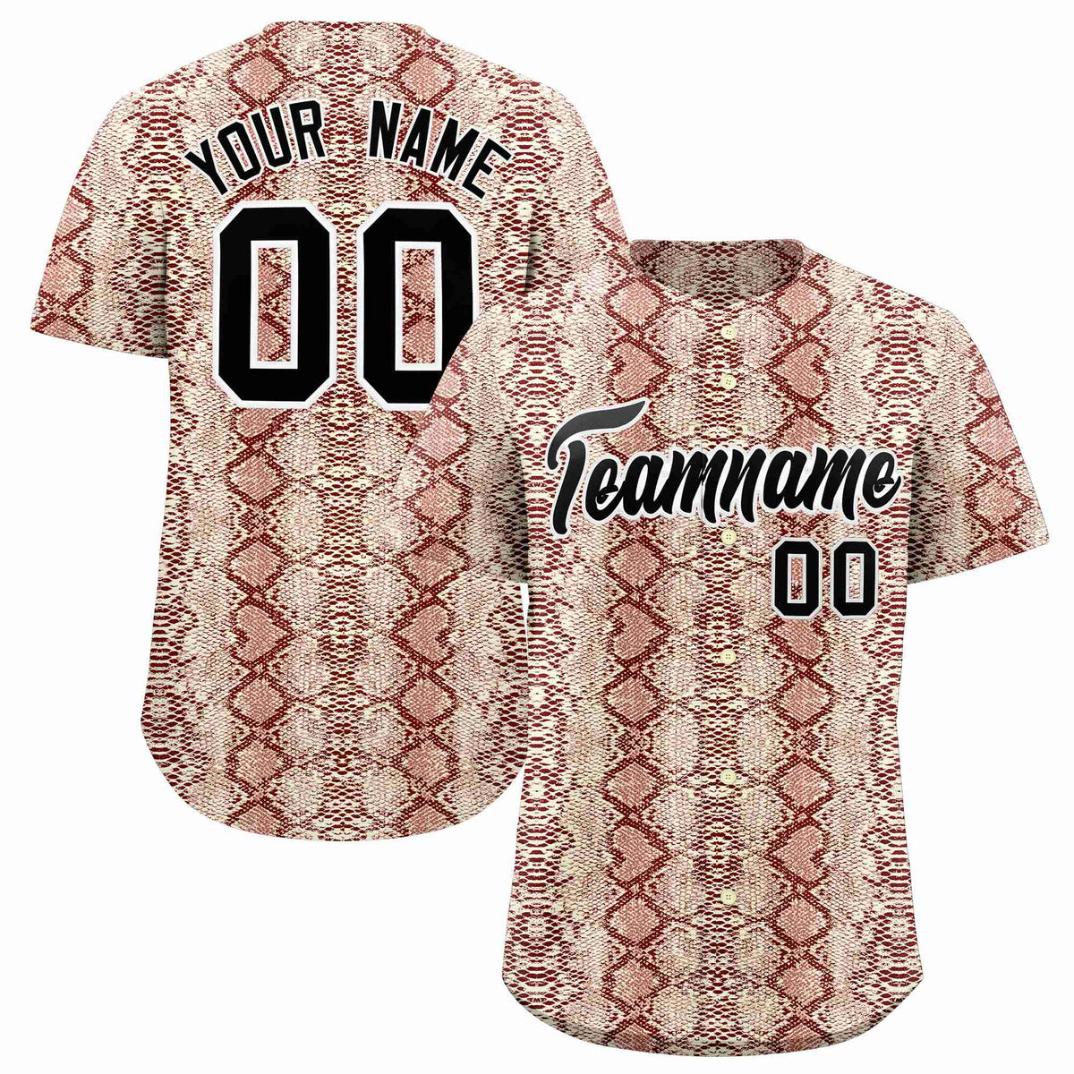 Custom Multi Color Snakeskin Pattern Authentic Baseball Jersey