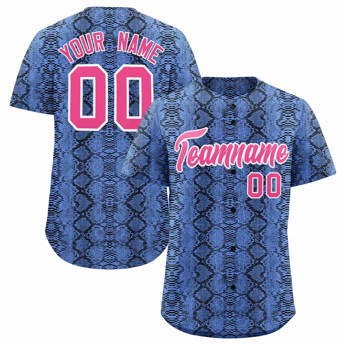 Custom Multi Color Snakeskin Pattern Authentic Baseball Jersey
