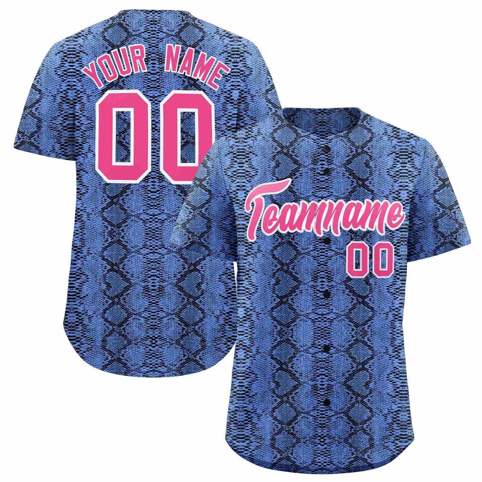 Custom Multi Color Snakeskin Pattern Authentic Baseball Jersey