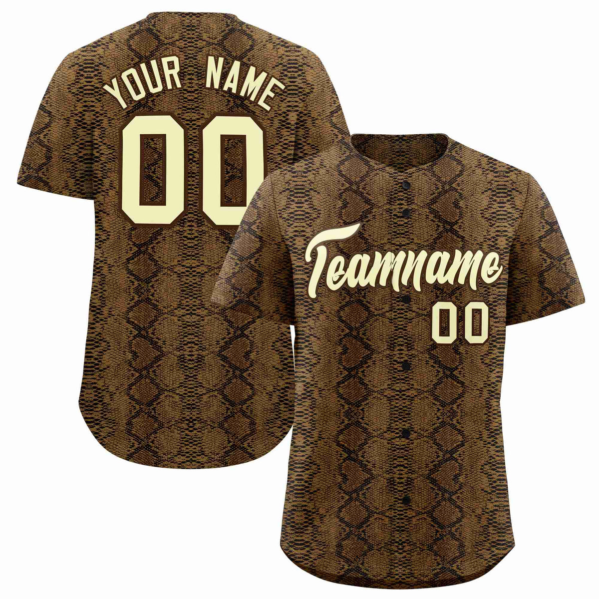 Custom Multi Color Snakeskin Pattern Authentic Baseball Jersey