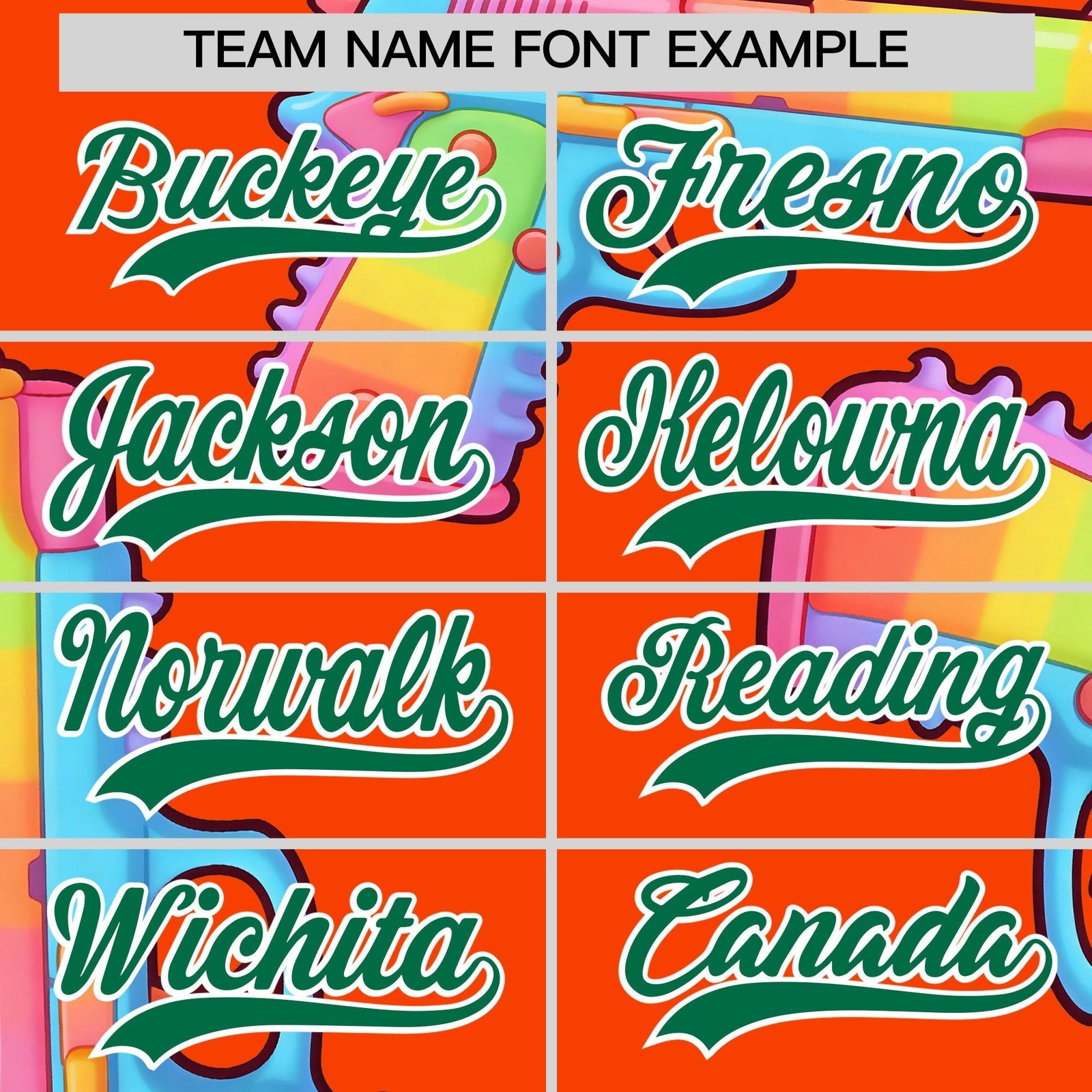 Custom Youth Baseball Jersey Orange Kelly Green Sugar-Coated Firepower Graffiti Pattern Hip-hop