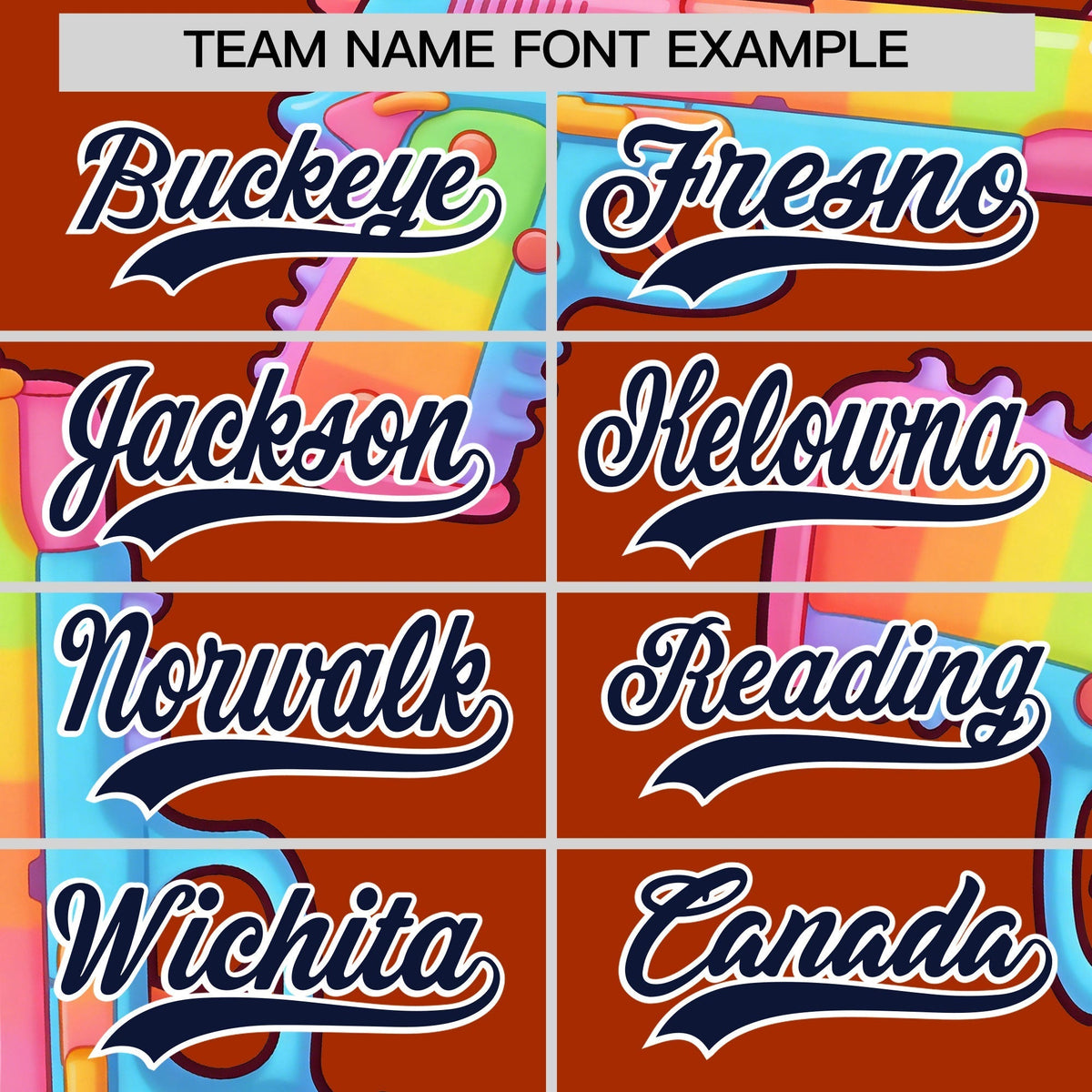 Custom Youth Baseball Jersey Dark Orange Navy Sugar-Coated Firepower Graffiti Pattern Street Style