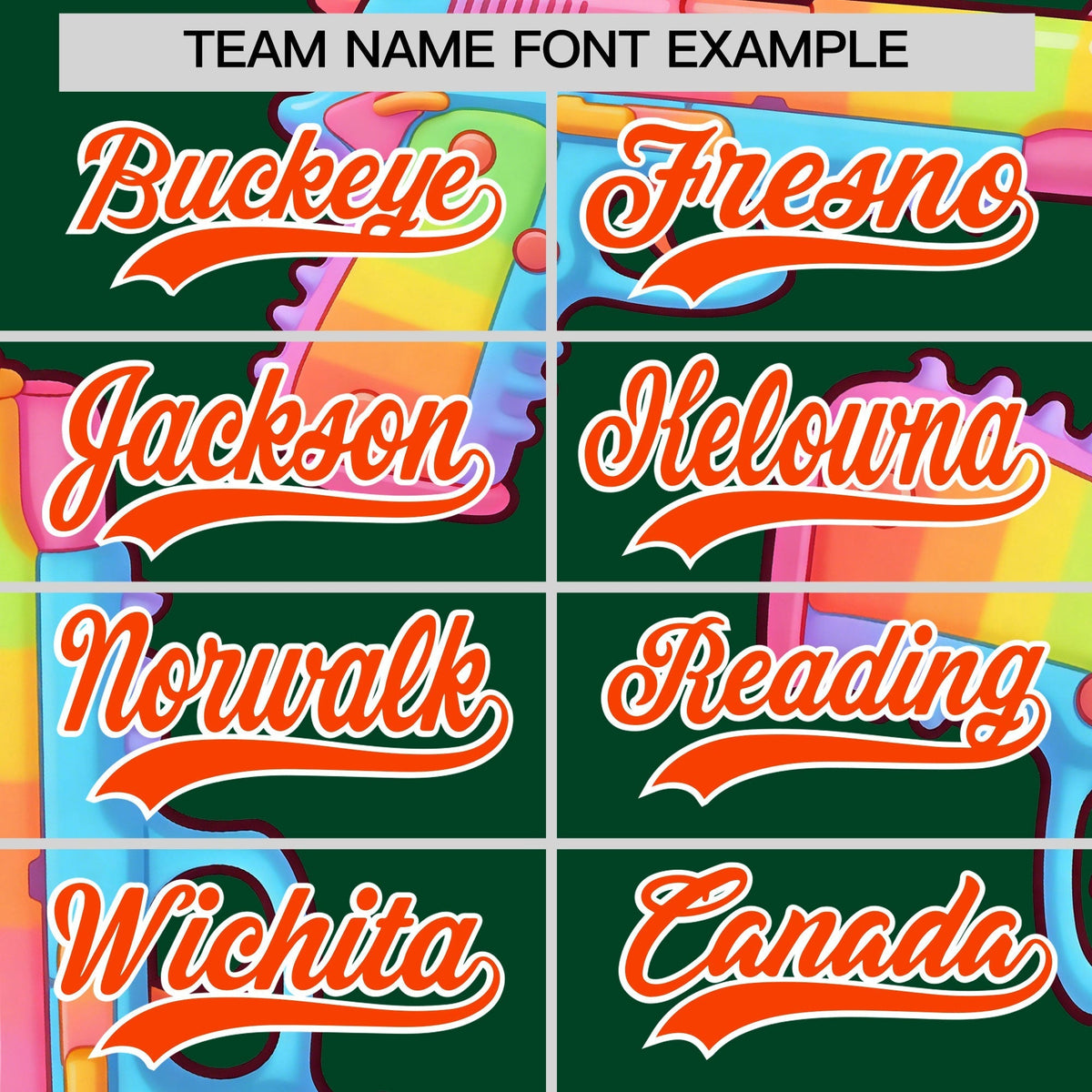 Custom Youth Baseball Jersey Dark Green Orange Sugar-Coated Firepower Graffiti Pattern Hip-hop
