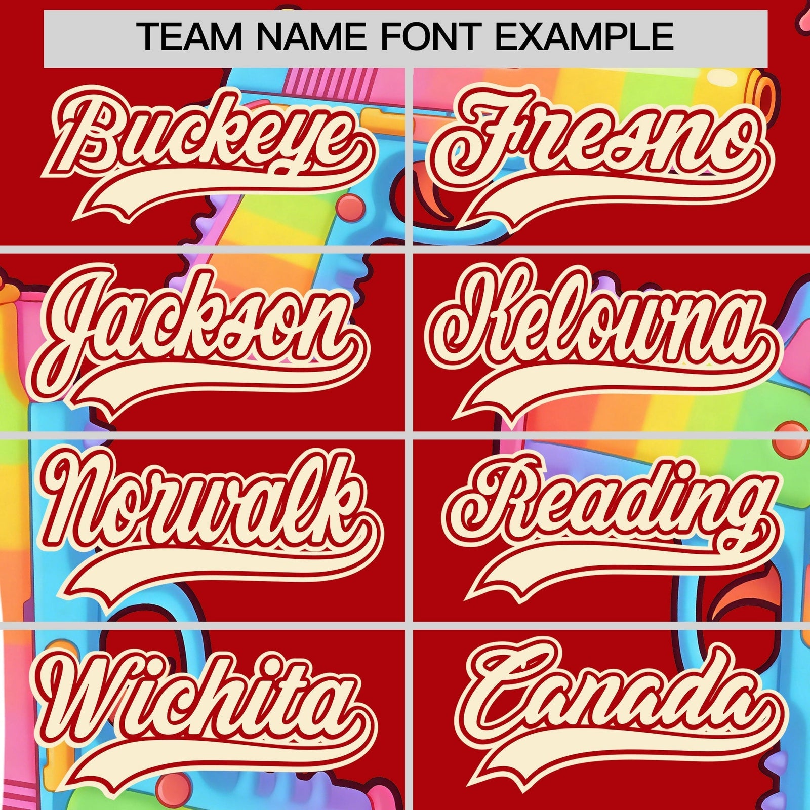 Custom Youth Baseball Jersey Red Cream Sugar-Coated Firepower Graffiti Pattern Hip-hop