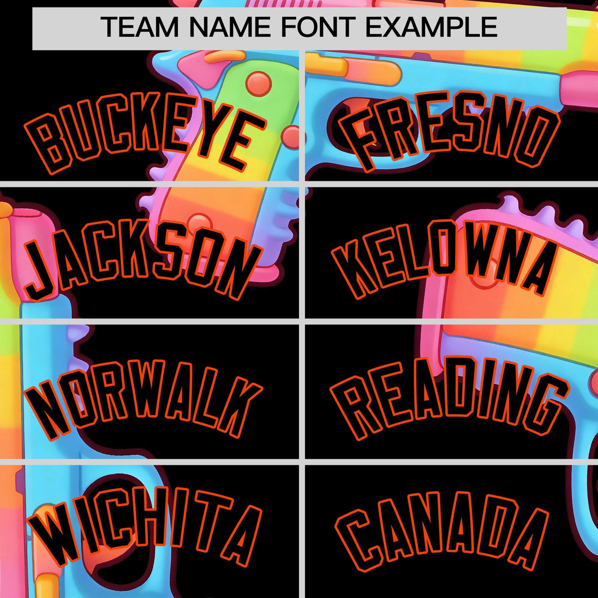 Custom Youth Baseball Jersey Black Orange Sugar-Coated Firepower Graffiti Pattern Street Style