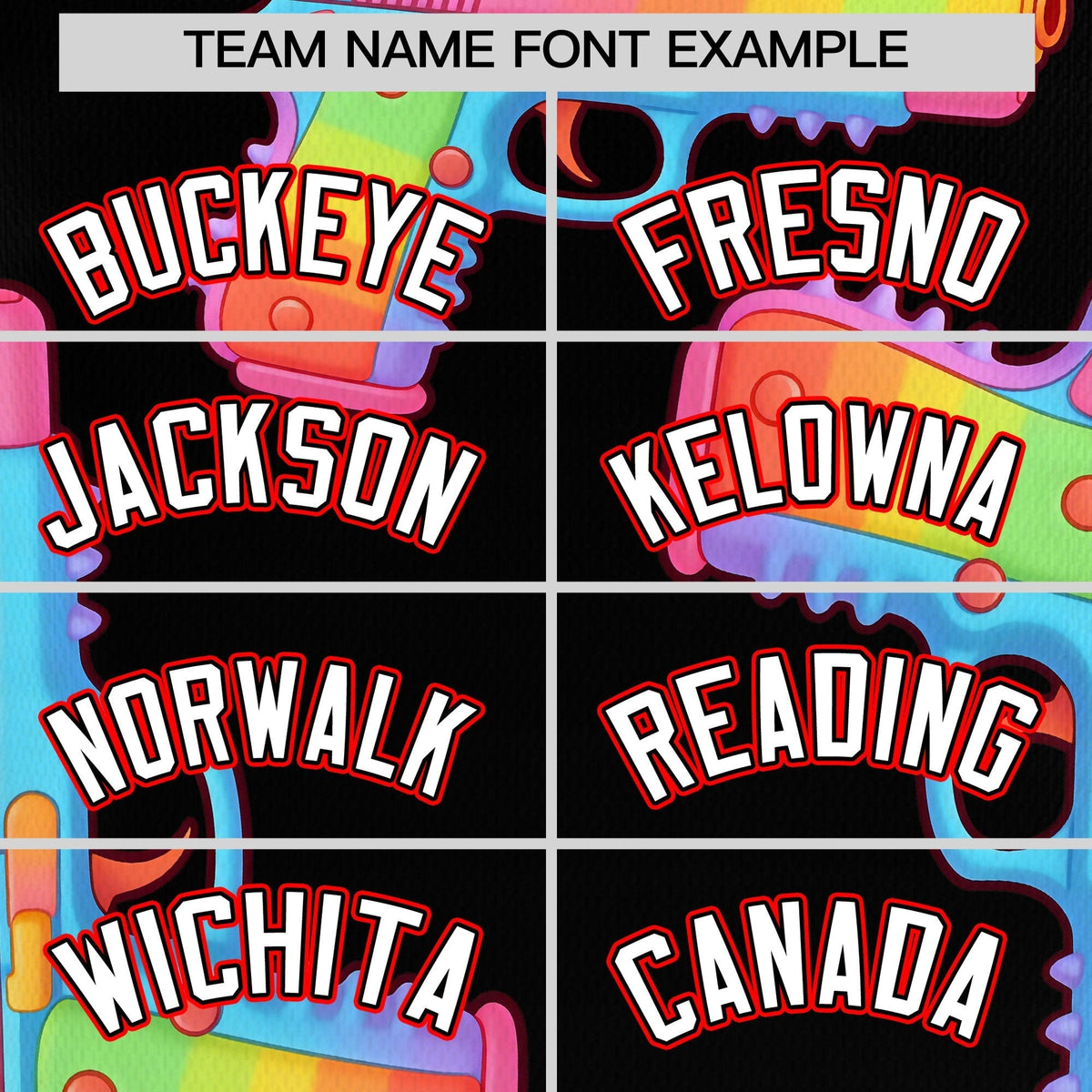 Custom Youth Baseball Jersey Black White Sugar-Coated Firepower Graffiti Pattern Street Style