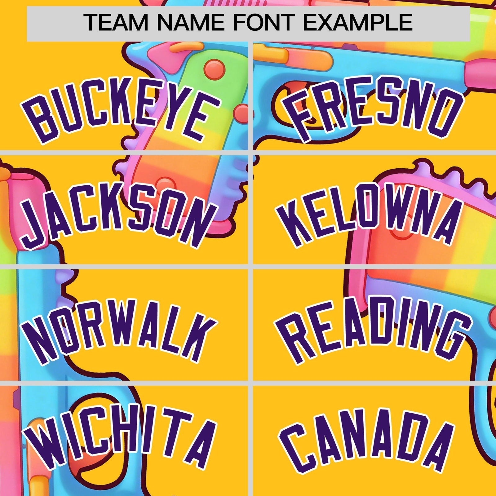 Custom Youth Baseball Jersey Yellow Purple Sugar-Coated Firepower Graffiti Pattern Urban Fashion