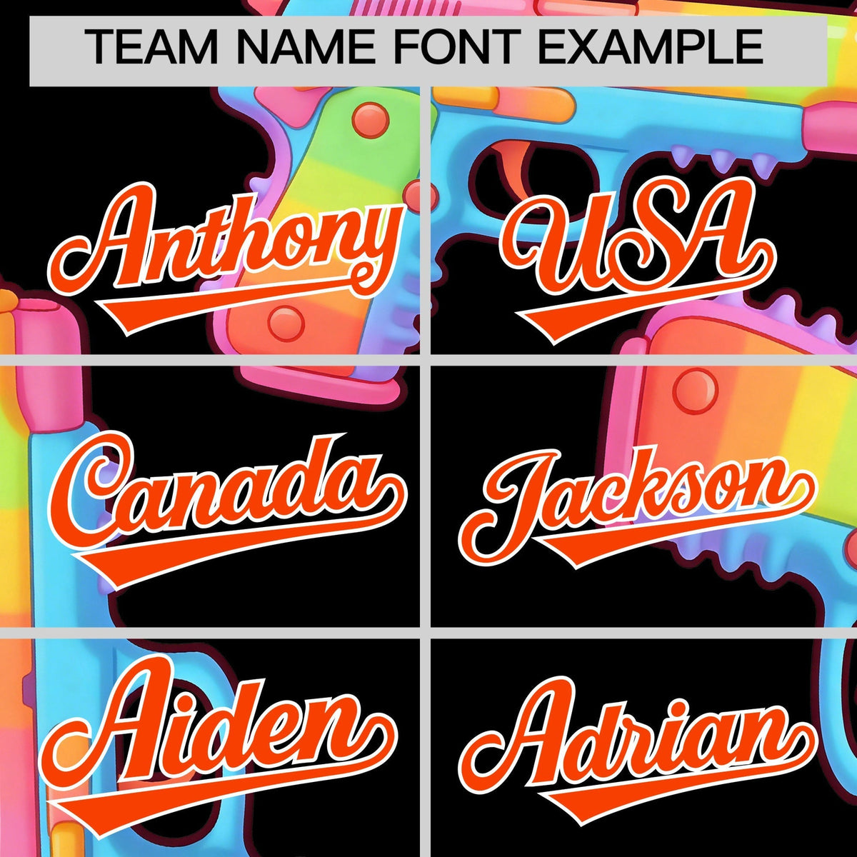 Custom Youth Baseball Jersey Black Orange Sugar-Coated Firepower Graffiti Pattern Urban Fashion