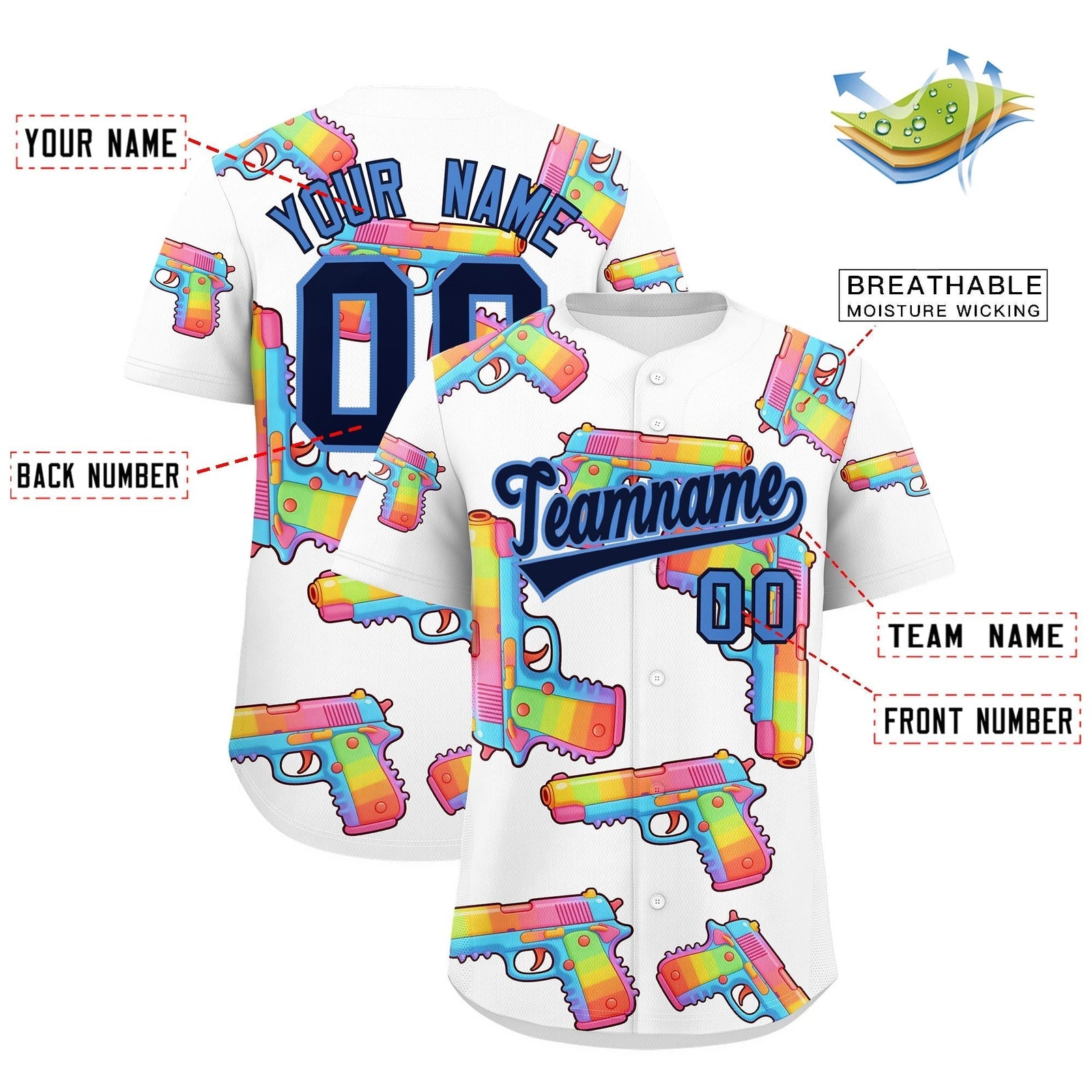 Custom Youth Baseball Jersey White Navy Sugar-Coated Firepower Graffiti Pattern Urban Fashion