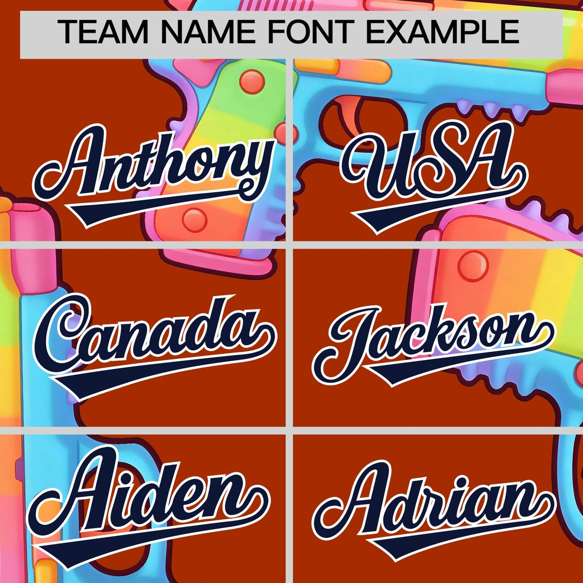 Custom Youth Baseball Jersey Dark Orange Navy Sugar-Coated Firepower Graffiti Pattern Street Style