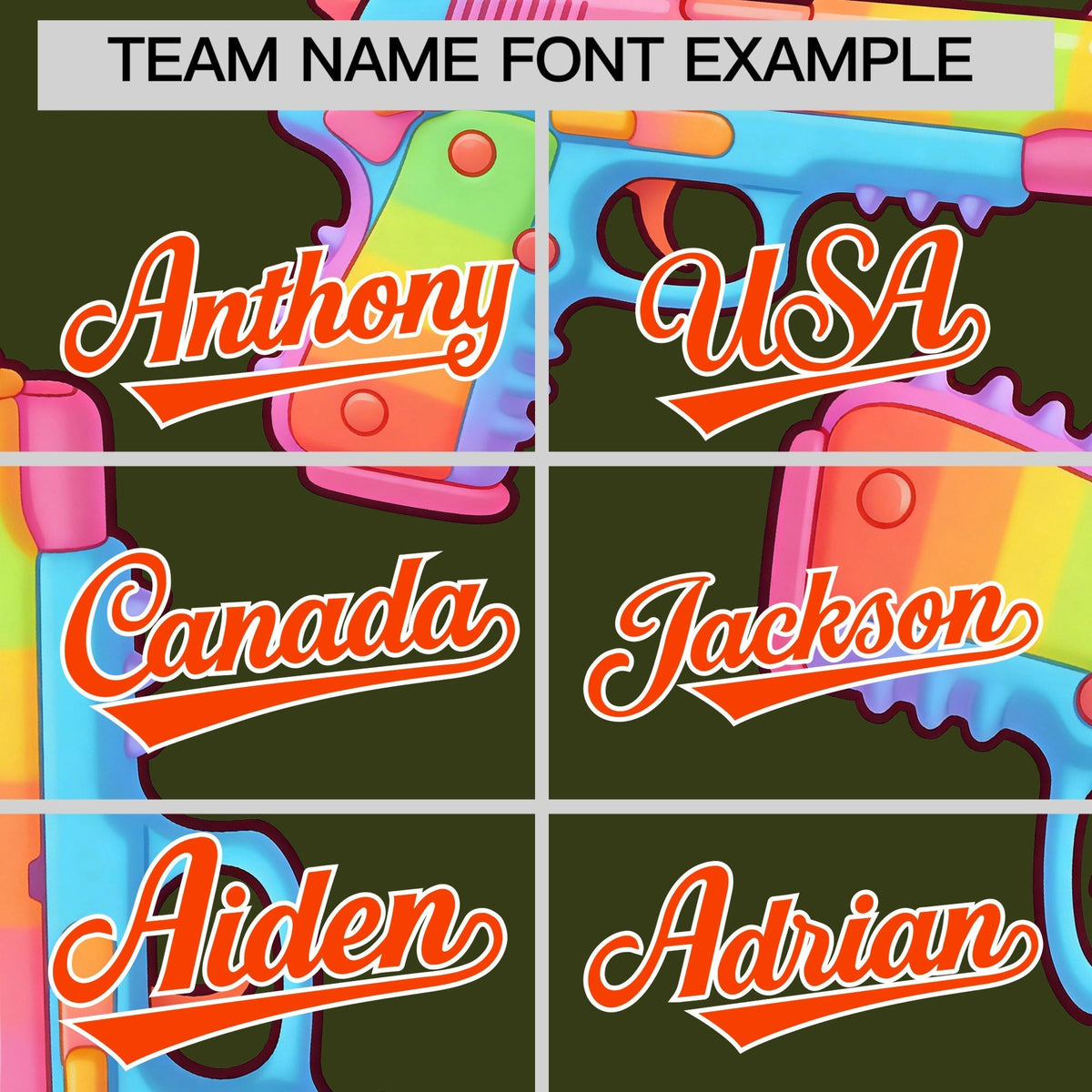 Custom Youth Baseball Jersey Olive Orange Sugar-Coated Firepower Graffiti Pattern Hip-hop