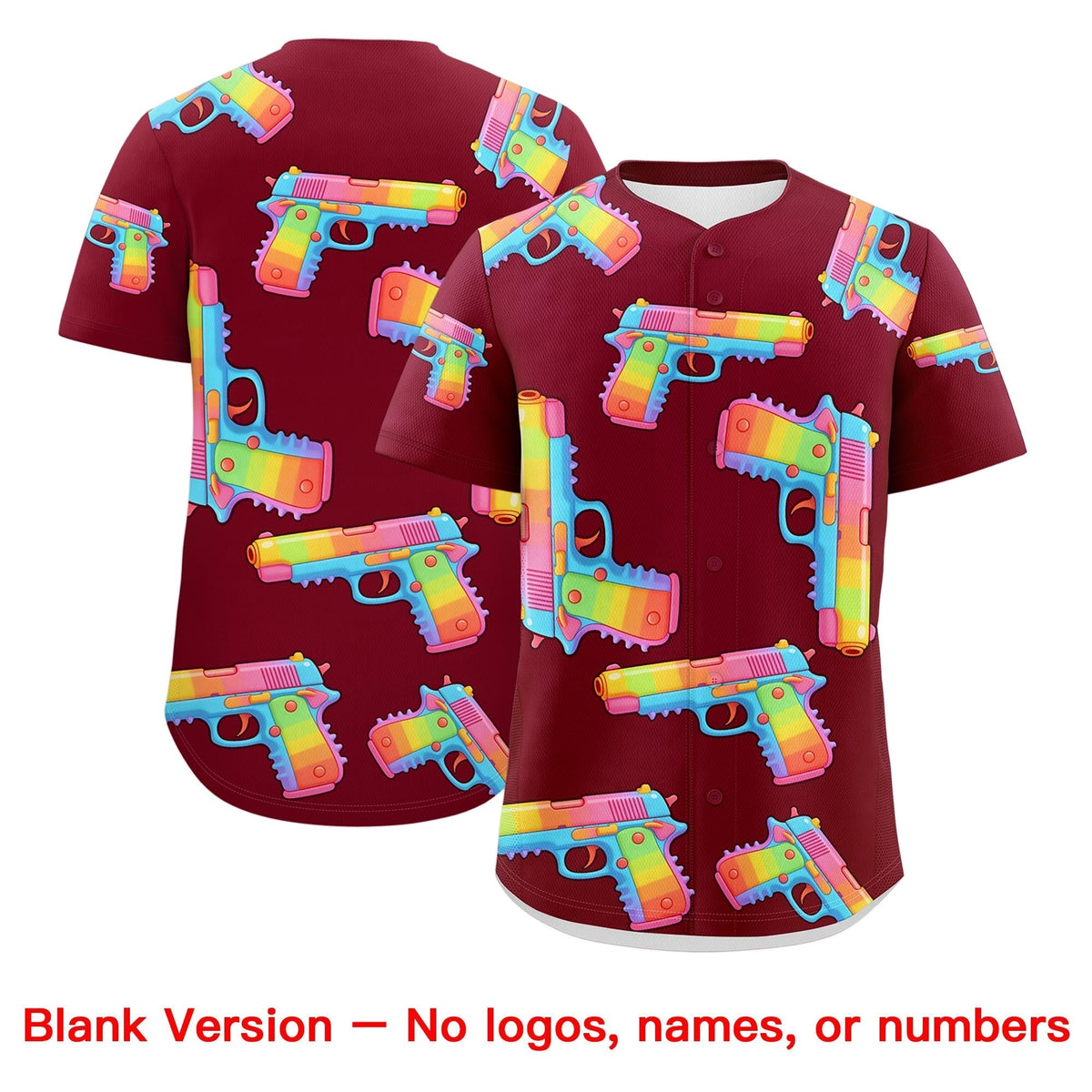 Custom Youth Baseball Jersey Crimson White Sugar-Coated Firepower Graffiti Pattern Hip-hop