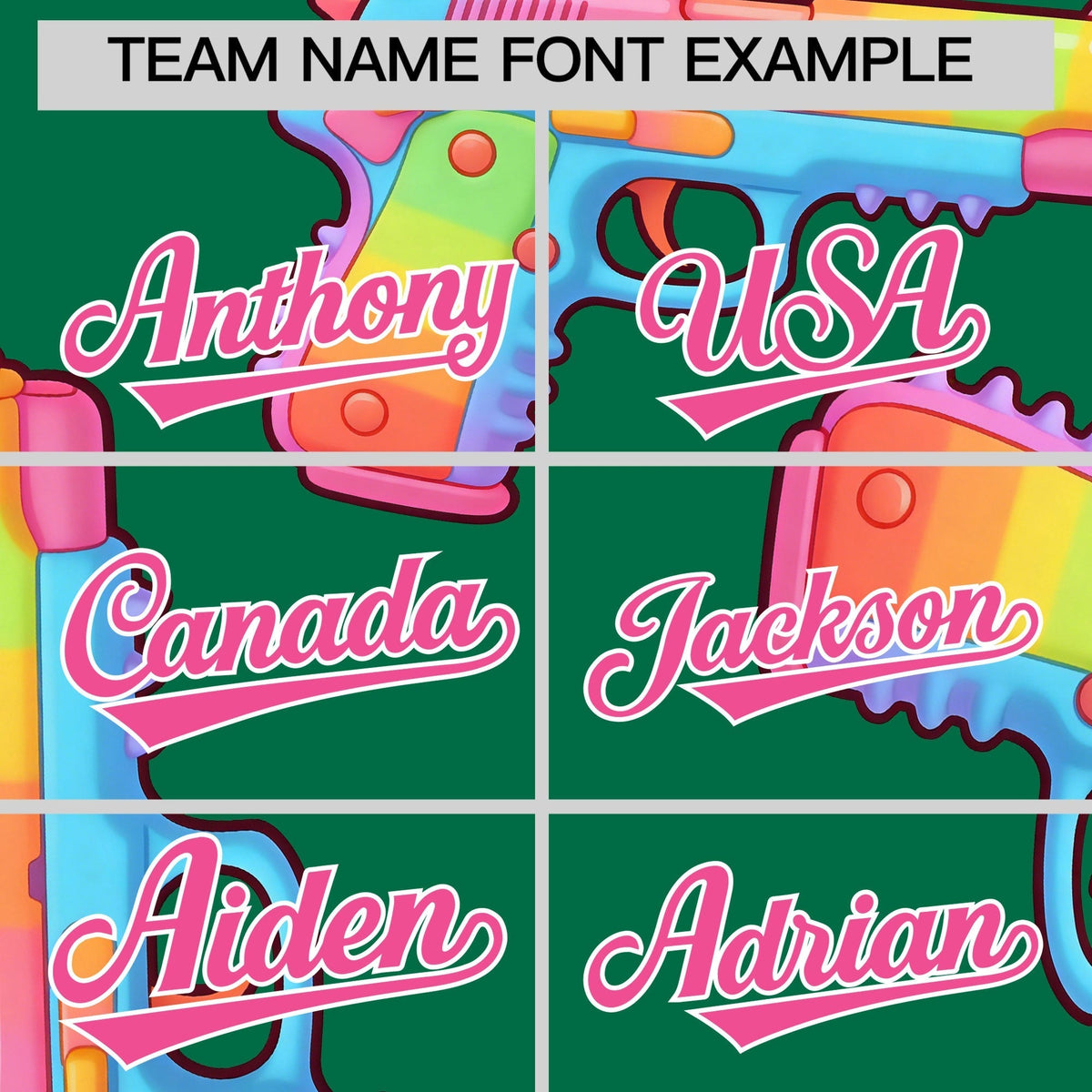 Custom Youth Baseball Jersey Kelly Green Pink Sugar-Coated Firepower Graffiti Pattern Hip-hop