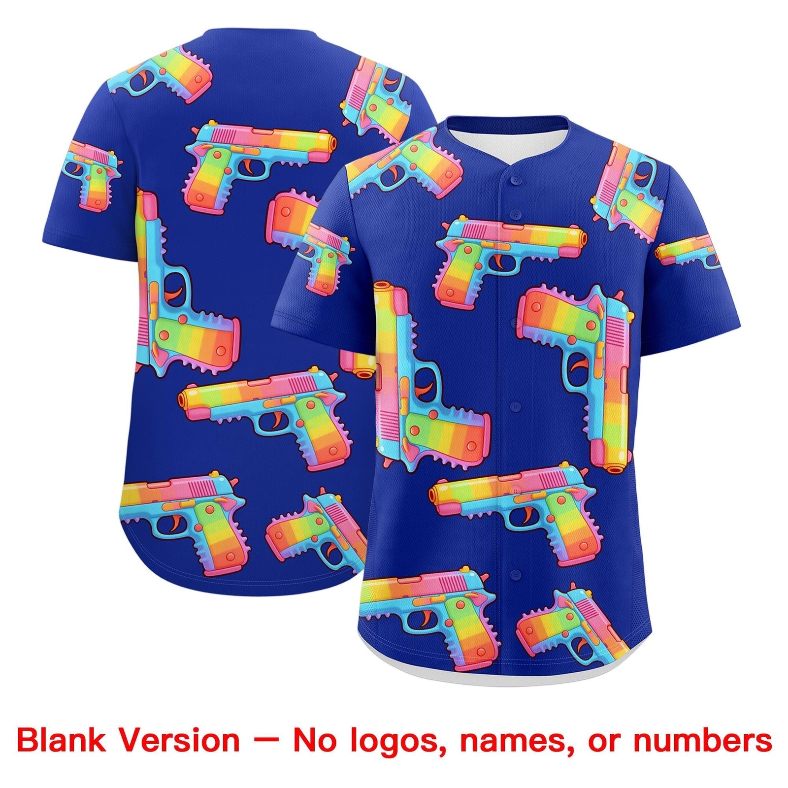 Custom Youth Baseball Jersey Royal Blue Red Sugar-Coated Firepower Graffiti Pattern Urban Fashion