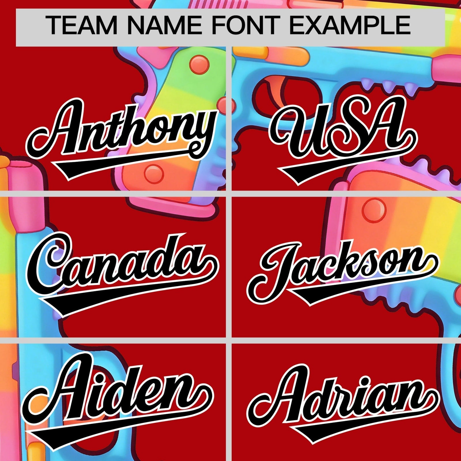 Custom Youth Baseball Jersey Red Black Sugar-Coated Firepower Graffiti Pattern Street Style