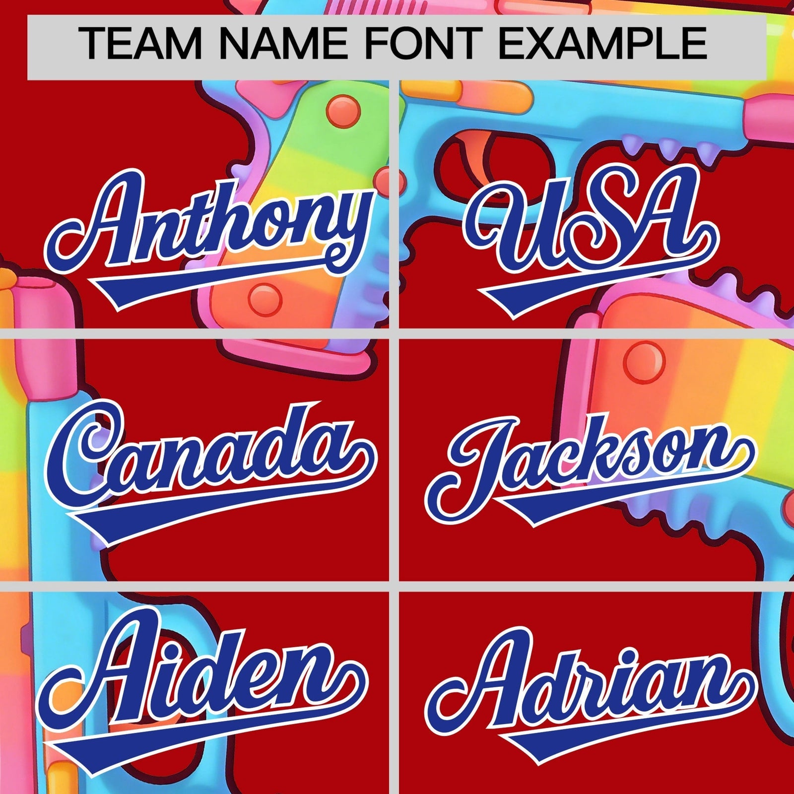 Custom Youth Baseball Jersey Red Royal Blue Sugar-Coated Firepower Graffiti Pattern Hip-hop