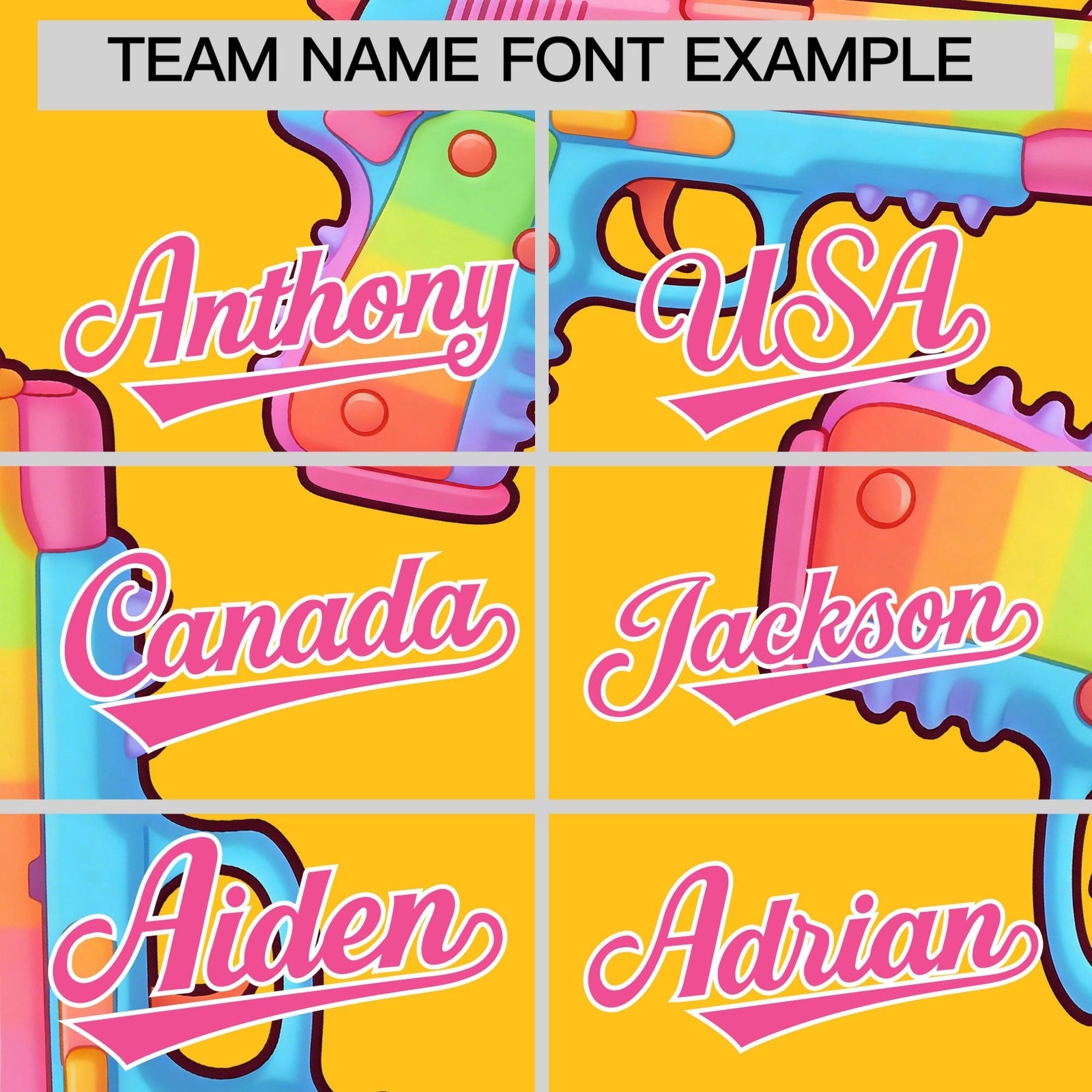 Custom Youth Baseball Jersey Yellow Pink Sugar-Coated Firepower Graffiti Pattern Hip-hop