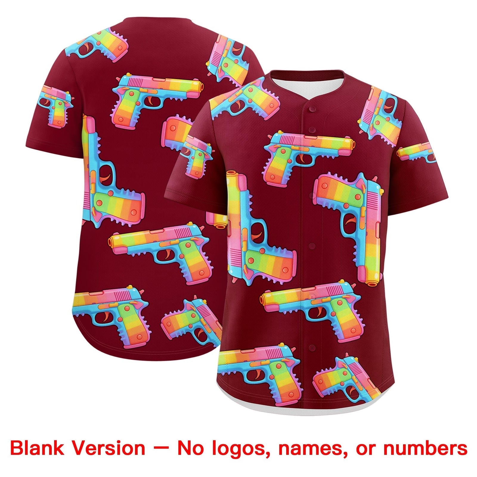 Custom Youth Baseball Jersey Crimson White Sugar-Coated Firepower Graffiti Pattern Hip-hop