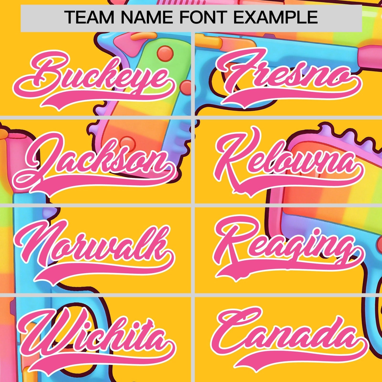 Custom Youth Baseball Jersey Yellow Pink Sugar-Coated Firepower Graffiti Pattern Hip-hop