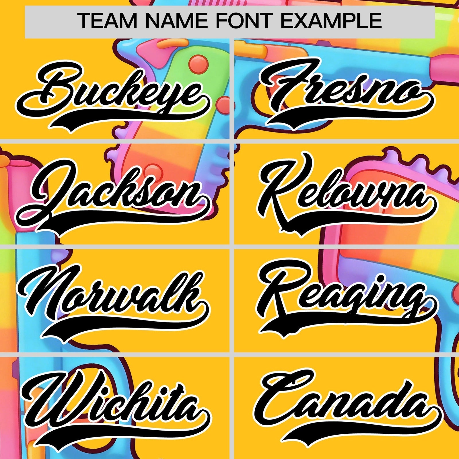 Custom Youth Baseball Jersey Yellow Black Sugar-Coated Firepower Graffiti Pattern Hip-hop