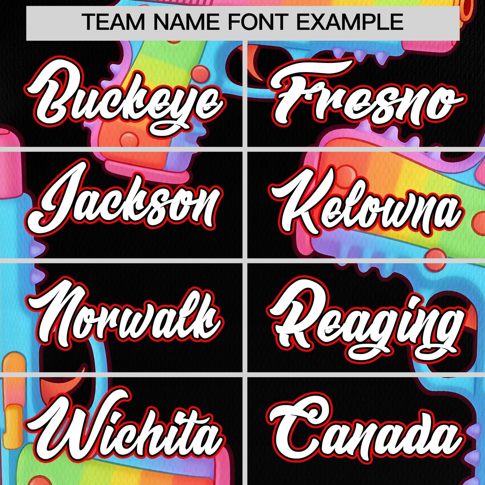 Custom Youth Baseball Jersey Black White Sugar-Coated Firepower Graffiti Pattern Street Style