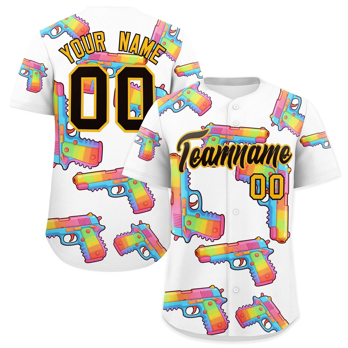Custom Youth Baseball Jersey White Black Sugar-Coated Firepower Graffiti Pattern Hip-hop