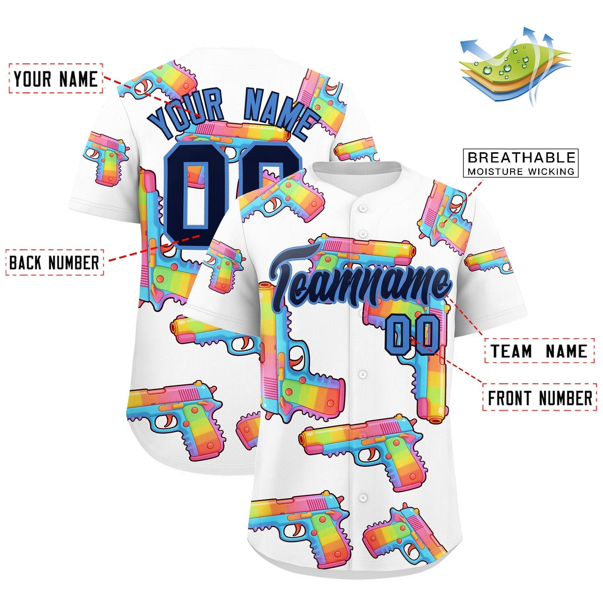 Custom Youth Baseball Jersey White Navy Sugar-Coated Firepower Graffiti Pattern Urban Fashion