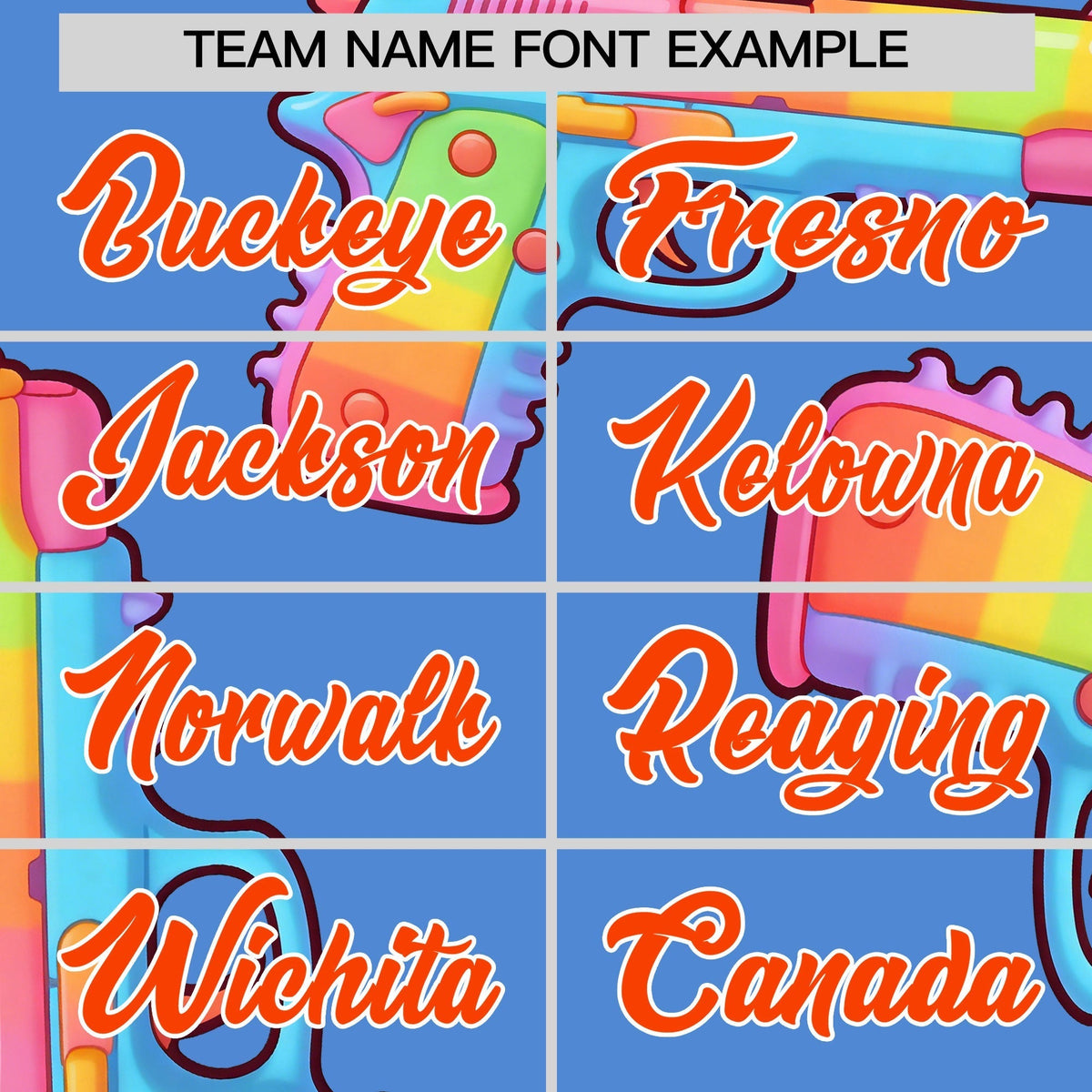 Custom Youth Baseball Jersey Powder Blue Orange Sugar-Coated Firepower Graffiti Pattern Hip-hop