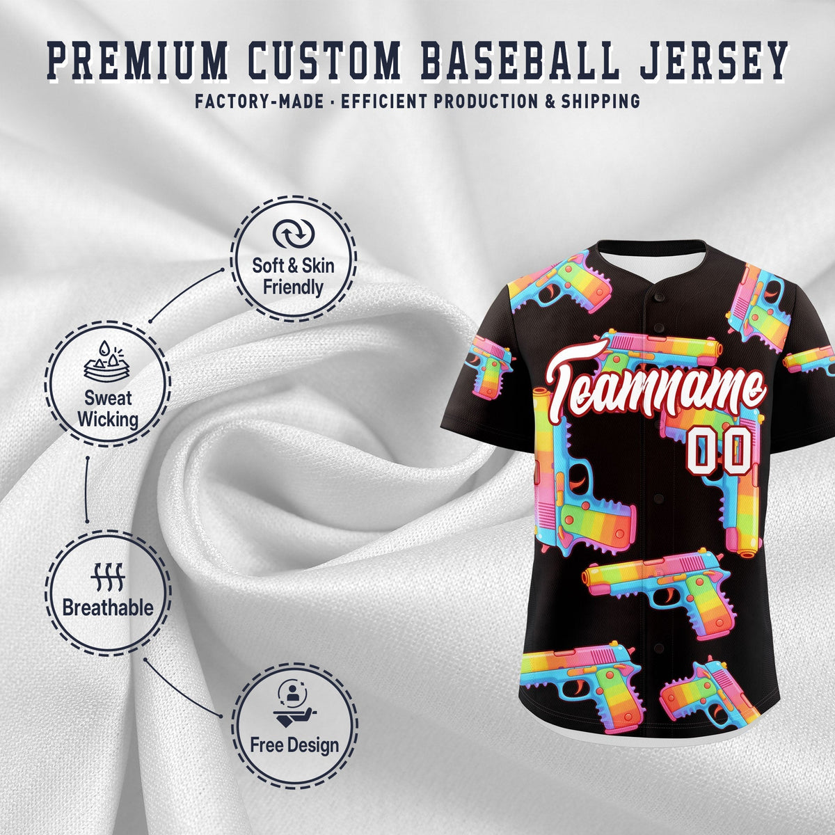 Custom Youth Baseball Jersey Brown White Sugar-Coated Firepower Graffiti Pattern Street Style