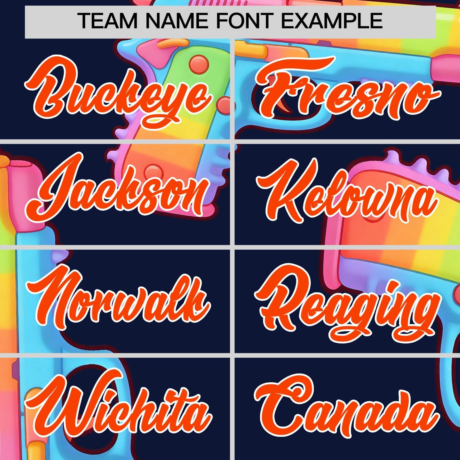 Custom Youth Baseball Jersey Navy Orange Sugar-Coated Firepower Graffiti Pattern Urban Fashion