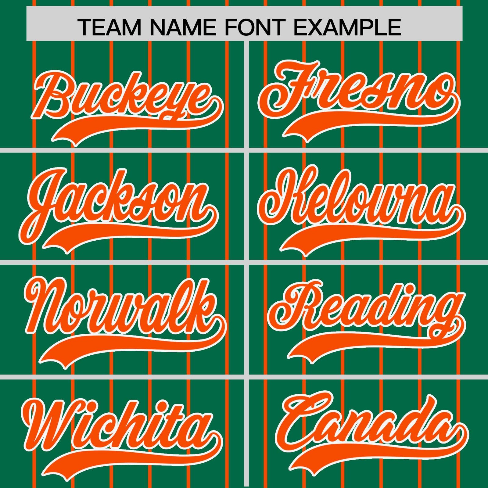 Custom Kelly Green Orange Pinstripe Personalized Two-Tone Authentic Baseball Jersey