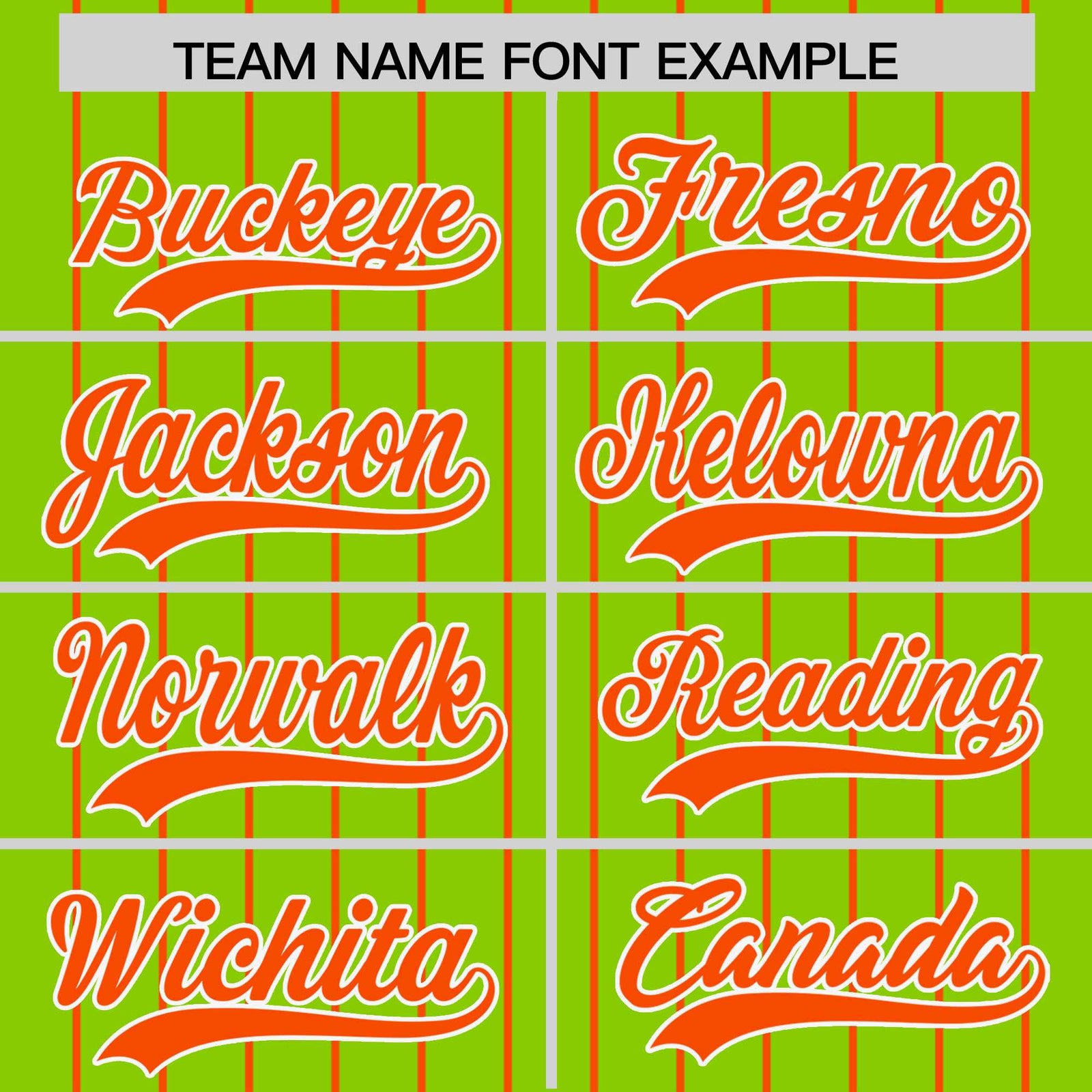 Custom Neon Green Orange Pinstripe Personalized Two-Tone Authentic Baseball Jersey