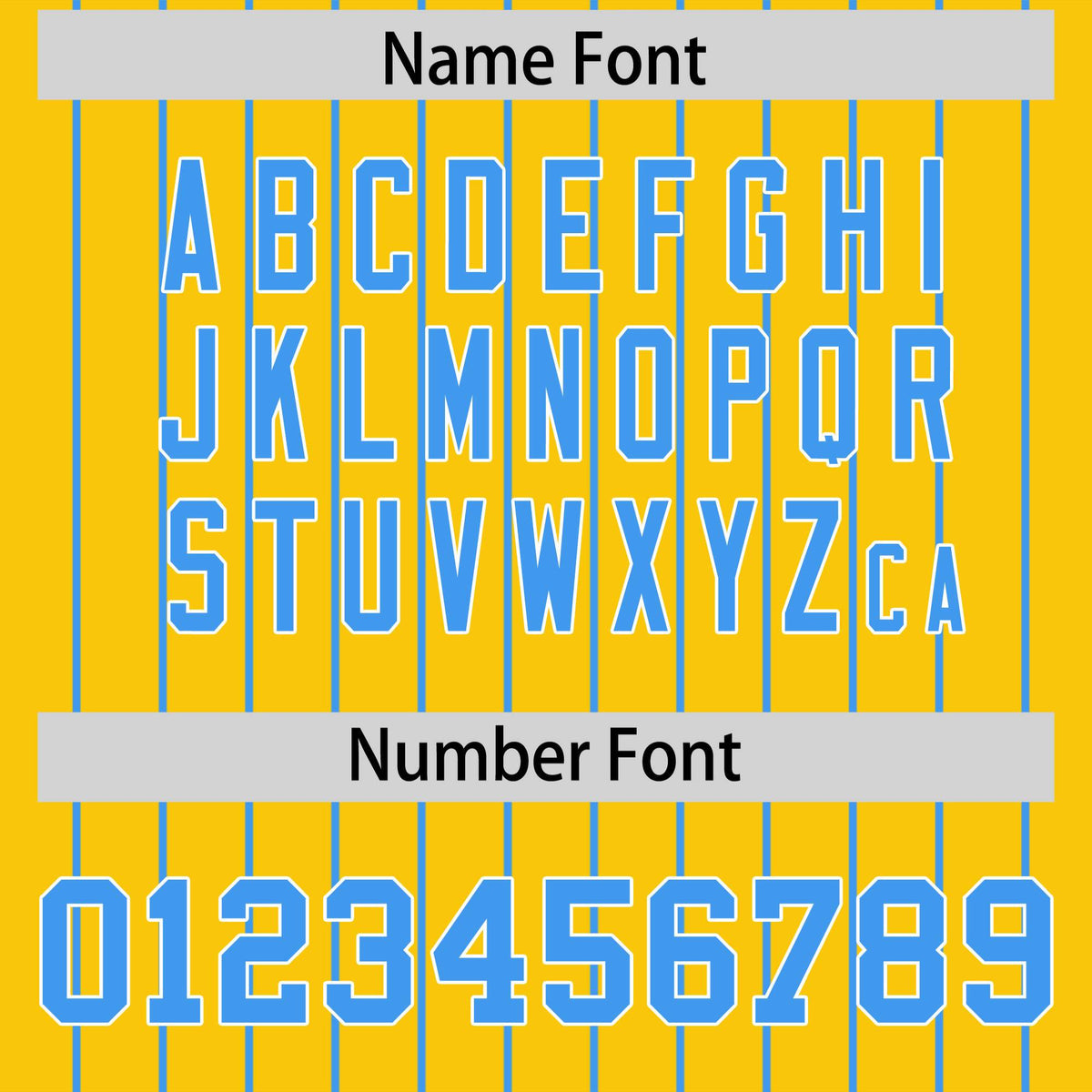 Custom Powder Blue Gold Pinstripe Personalized Two-Tone Authentic Baseball Jersey