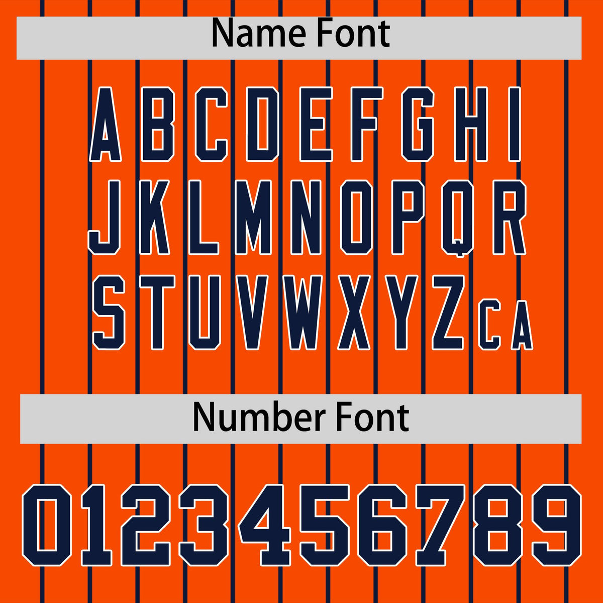 Custom Navy Orange Pinstripe Personalized Two-Tone Authentic Baseball Jersey