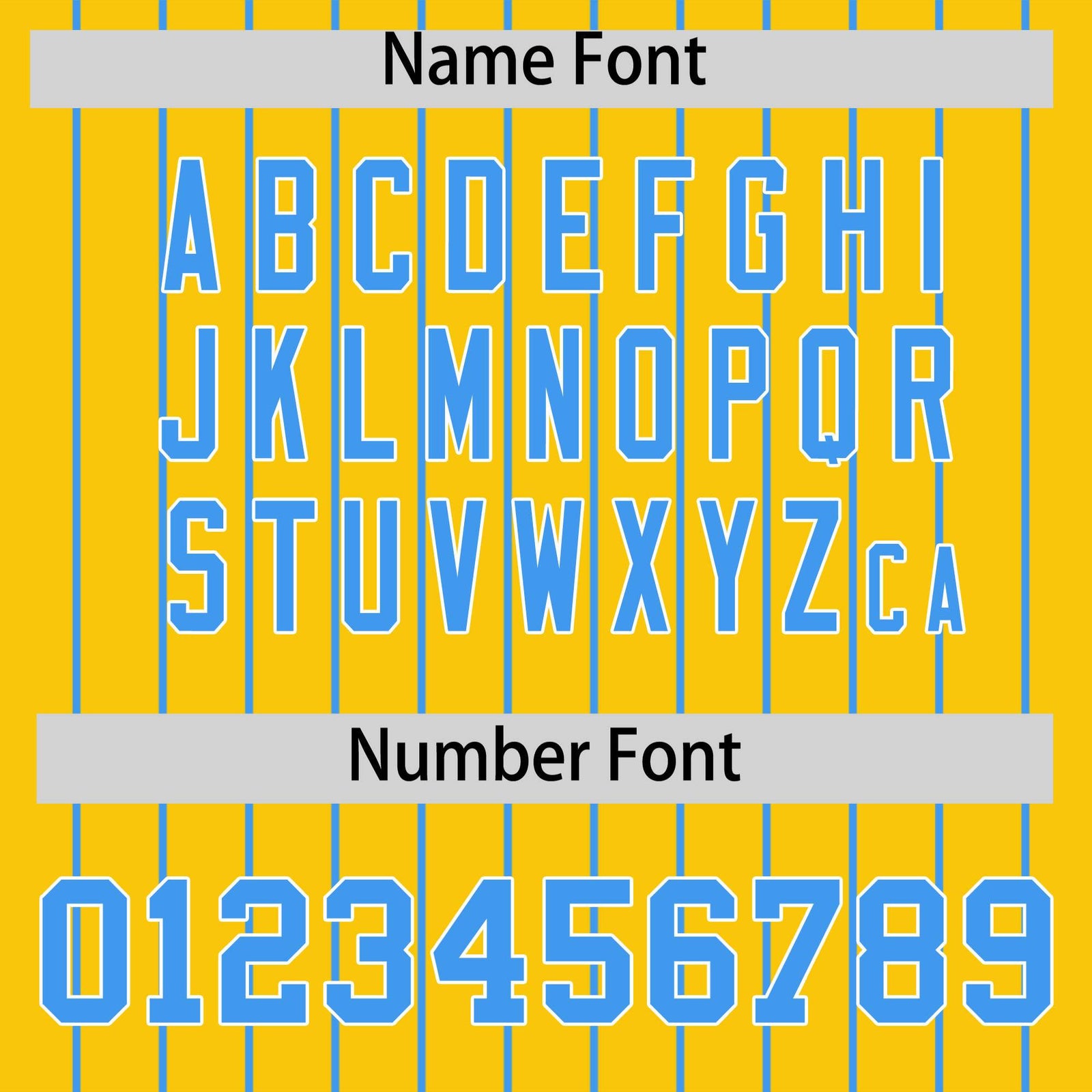 Custom Powder Blue Gold Pinstripe Personalized Two-Tone Authentic Baseball Jersey