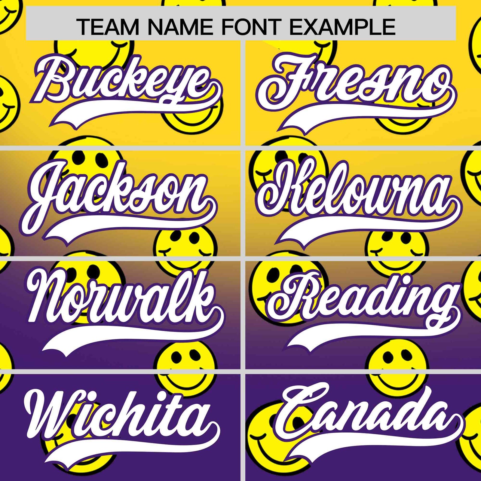 Custom Gold Purple Graffiti Gradient Pattern Authentic Smile Baseball Jersey