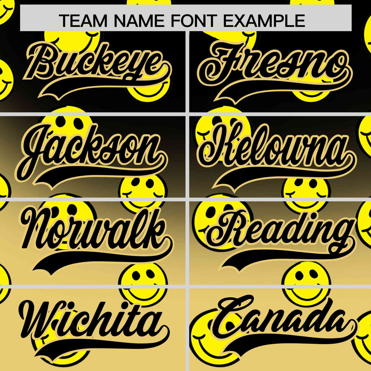 Custom Black Old Gold Graffiti Gradient Pattern Authentic Smile Baseball Jersey