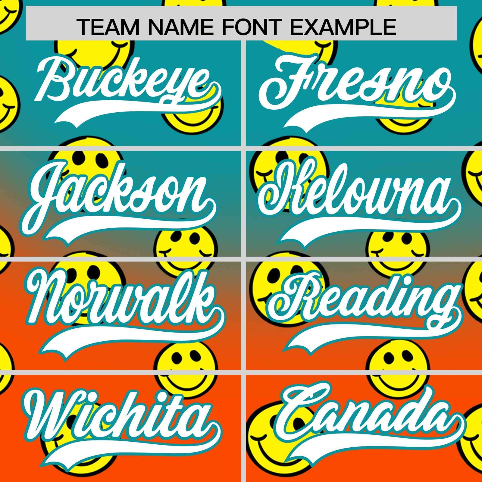 Custom Aqua Orange Graffiti Gradient Pattern Authentic Smile Baseball Jersey