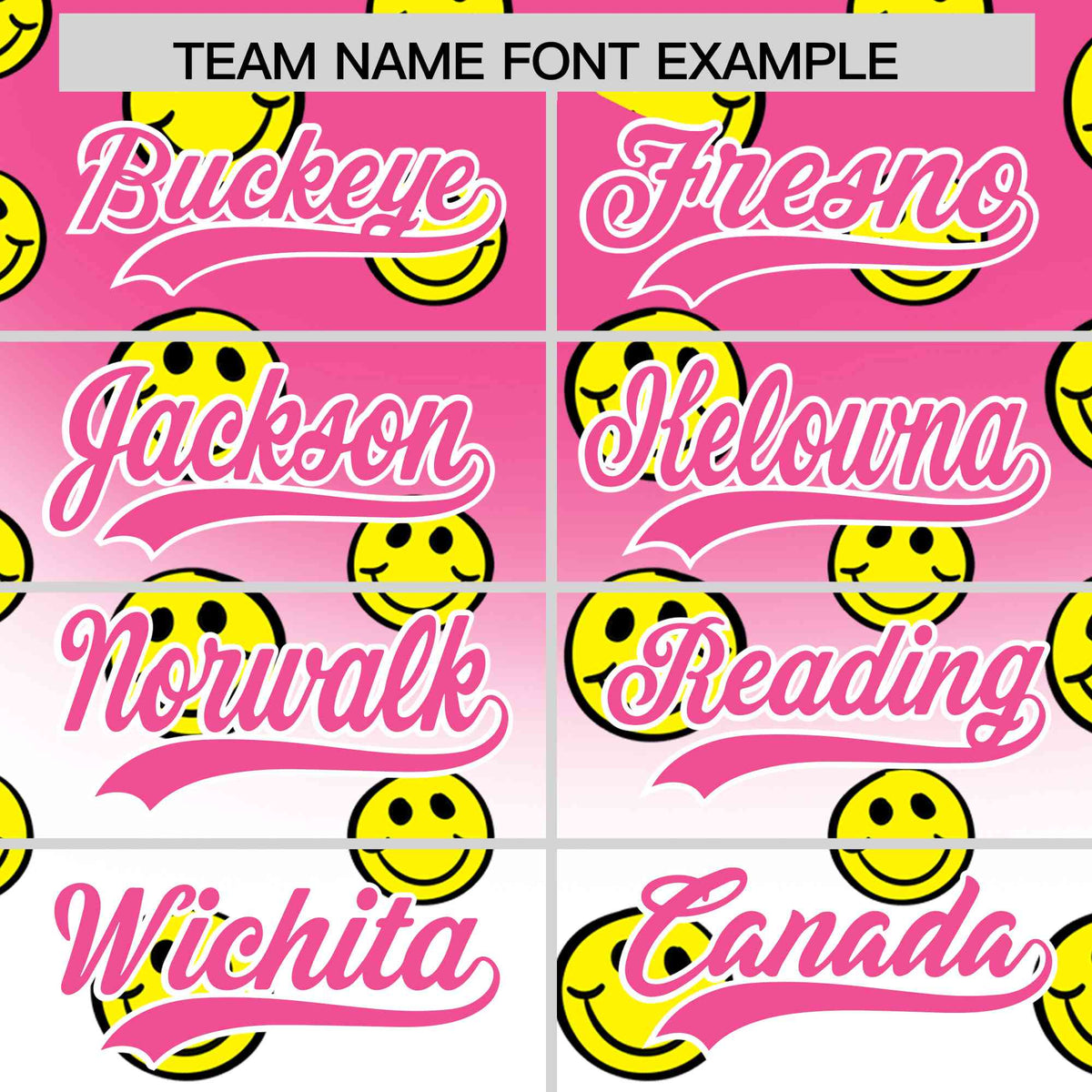 Custom Pink White Graffiti Gradient Pattern Authentic Smile Baseball Jersey