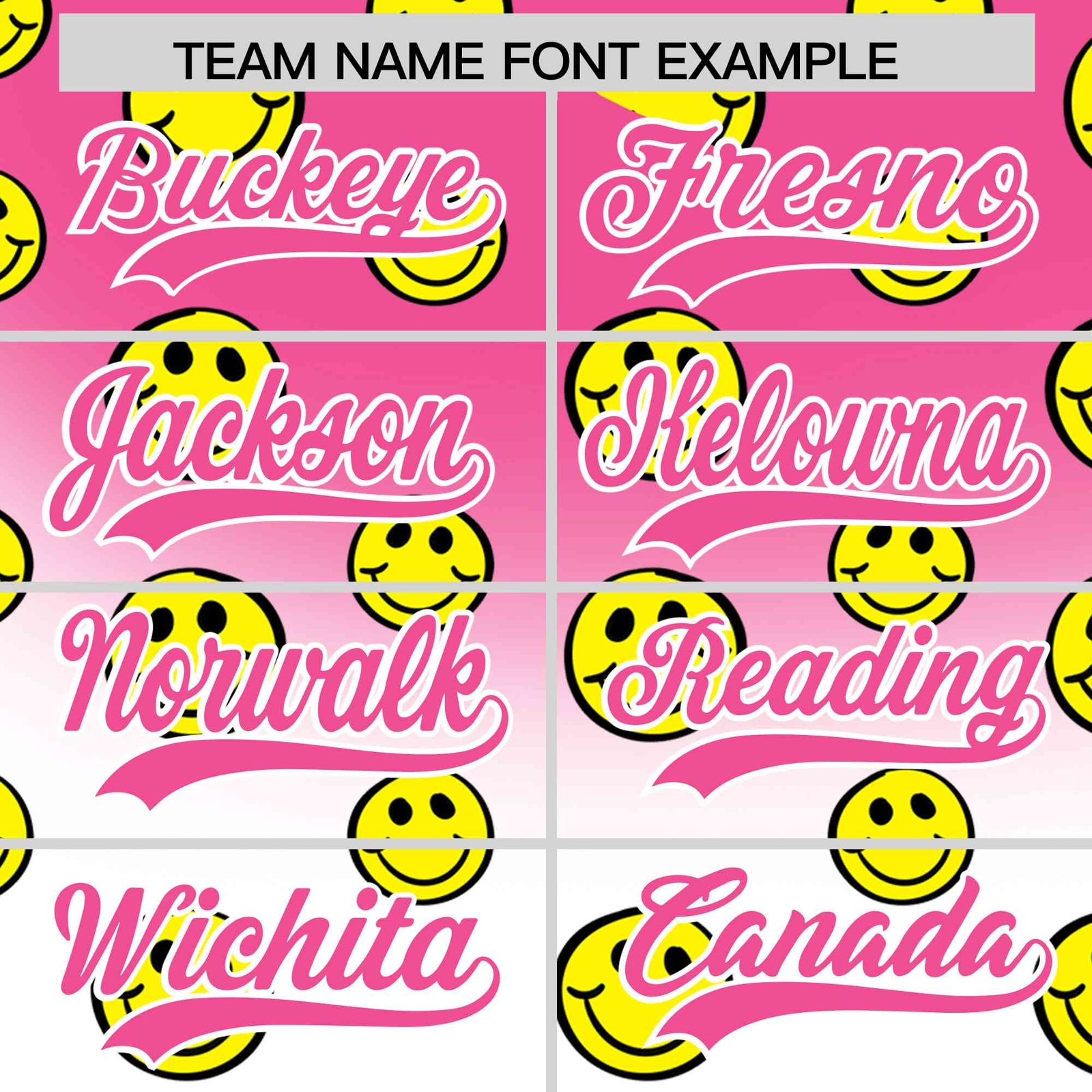 Custom Pink White Graffiti Gradient Pattern Authentic Smile Baseball Jersey