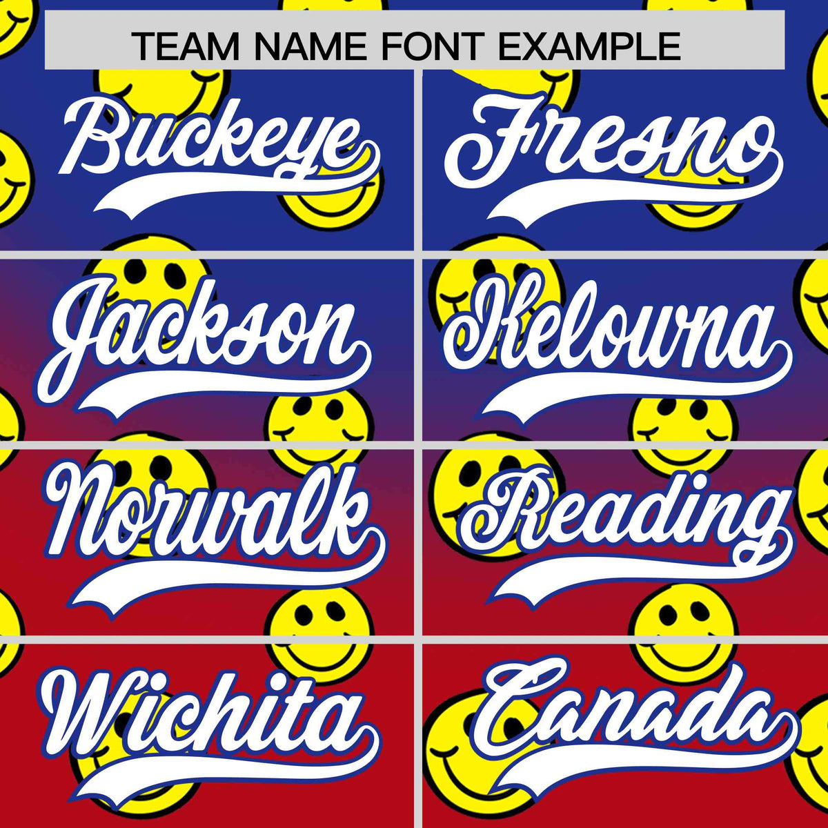 Custom Royal Red Graffiti Gradient Pattern Authentic Smile Baseball Jersey