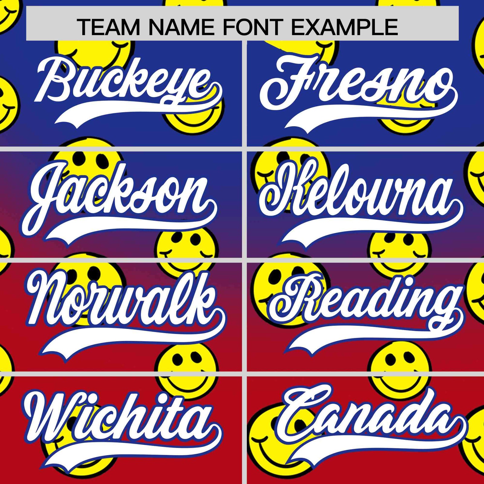 Custom Royal Red Graffiti Gradient Pattern Authentic Smile Baseball Jersey