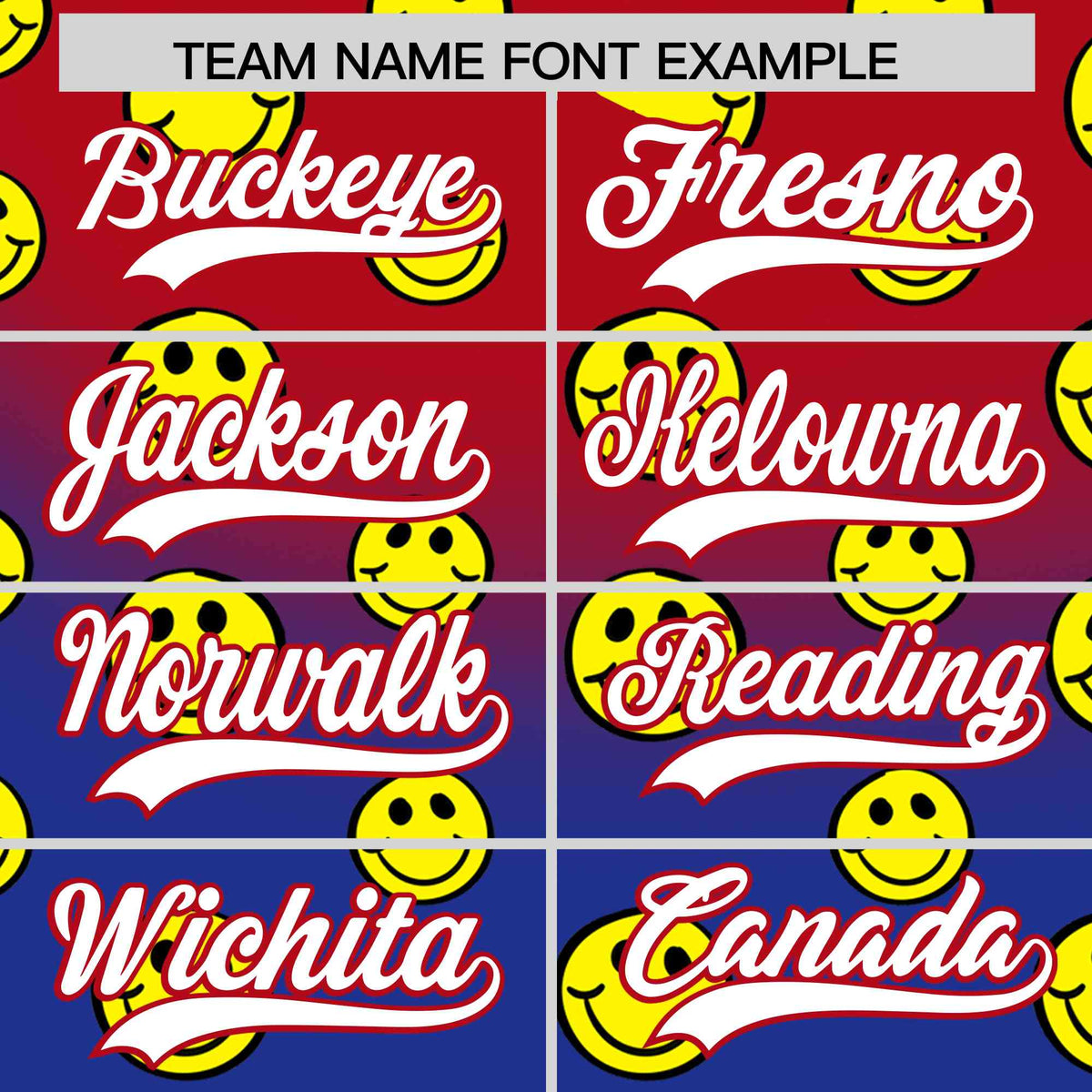 Custom Red Royal Graffiti Gradient Pattern Authentic Smile Baseball Jersey