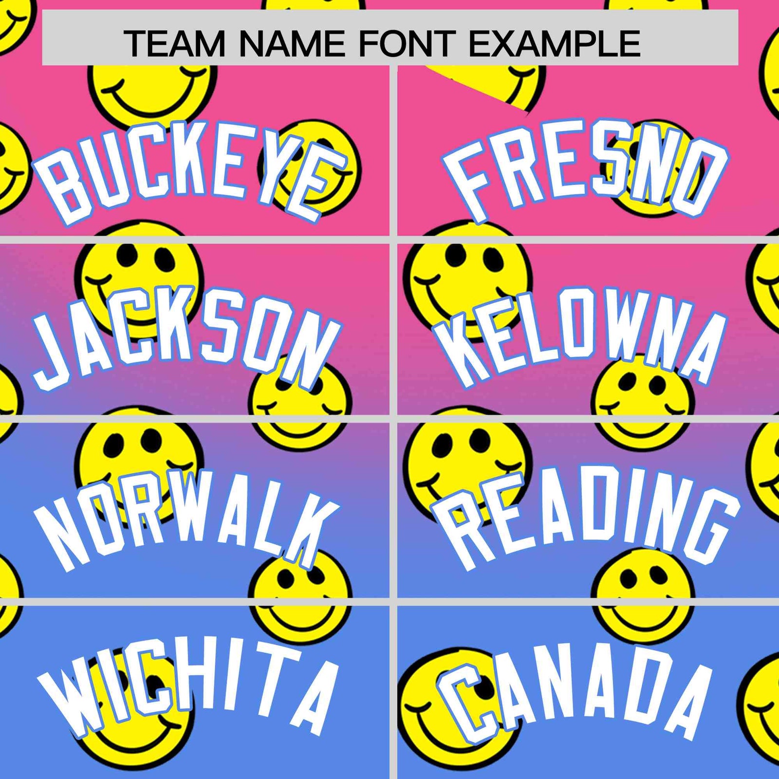 Custom Pink Light Blue Graffiti Gradient Pattern Authentic Smile Baseball Jersey