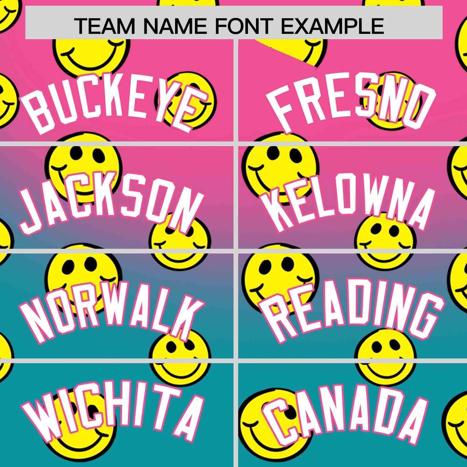 Custom Pink Aqua Graffiti Gradient Pattern Authentic Smile Baseball Jersey