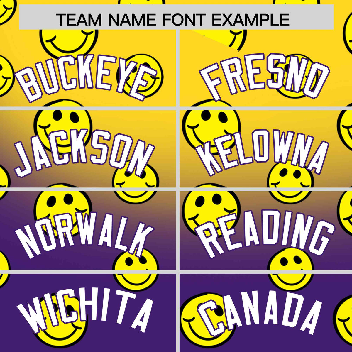 Custom Gold Purple Graffiti Gradient Pattern Authentic Smile Baseball Jersey