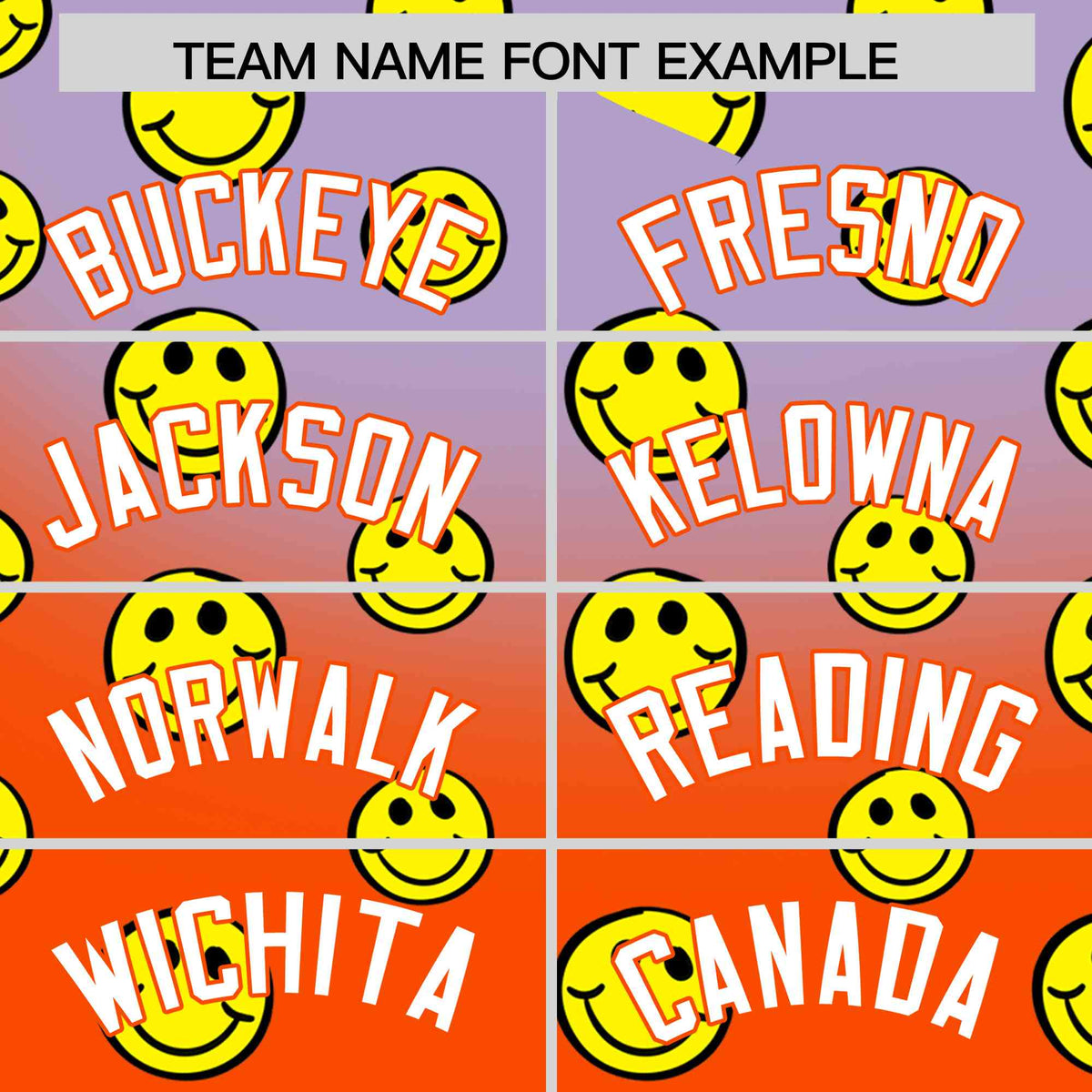 Custom Light Purple Orange Graffiti Gradient Pattern Authentic Smile Baseball Jersey